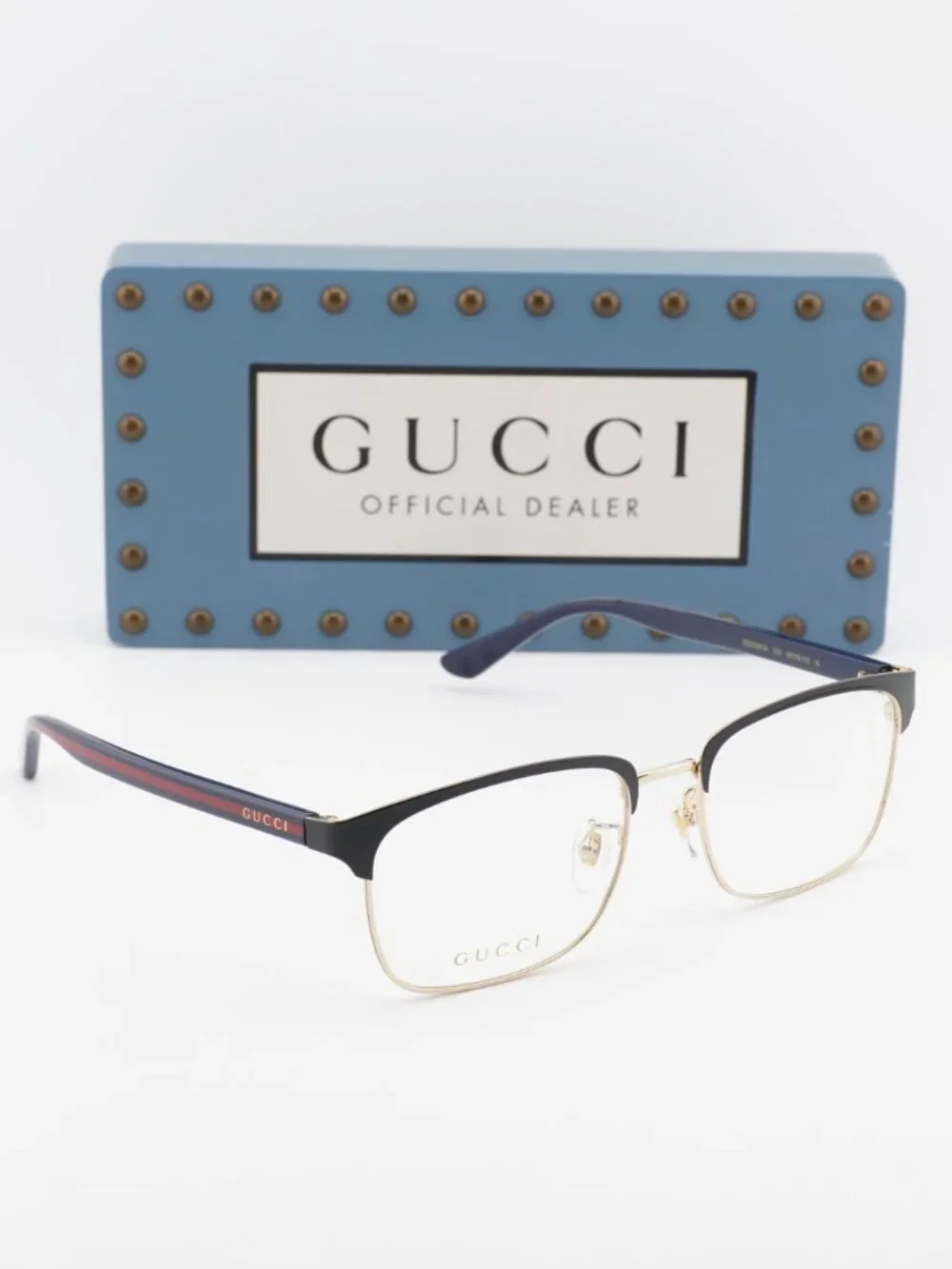 Gucci GG0934OA 005 Rectangle Eyeglasses 56mm - Gold / Black